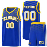 Custom Royal Personalized Honeycomb Pattern Sports Uniform Basketball Jersey