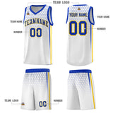 Custom White Personalized Honeycomb Pattern Sports Uniform Basketball Jersey