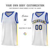 Custom White Personalized Honeycomb Pattern Sports Uniform Basketball Jersey