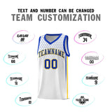 Custom White Personalized Honeycomb Pattern Sports Uniform Basketball Jersey