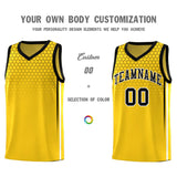 Custom Gold Personalized Honeycomb Pattern Sports Uniform Basketball Jersey