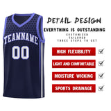 Custom Navy Personalized Honeycomb Pattern Sports Uniform Basketball Jersey