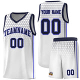 Custom White Personalized Honeycomb Pattern Sports Uniform Basketball Jersey