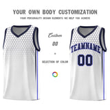 Custom White Personalized Honeycomb Pattern Sports Uniform Basketball Jersey