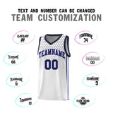 Custom White Personalized Honeycomb Pattern Sports Uniform Basketball Jersey