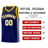 Custom Navy Personalized Honeycomb Pattern Sports Uniform Basketball Jersey