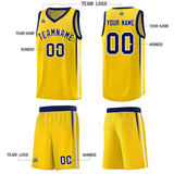 Custom Gold Personalized Honeycomb Pattern Sports Uniform Basketball Jersey
