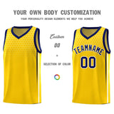 Custom Gold Personalized Honeycomb Pattern Sports Uniform Basketball Jersey