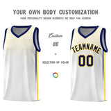 Custom White Personalized Honeycomb Pattern Sports Uniform Basketball Jersey