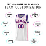 Custom White Personalized Honeycomb Pattern Sports Uniform Basketball Jersey