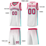 Custom White Personalized Honeycomb Pattern Sports Uniform Basketball Jersey