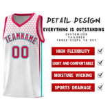 Custom White Personalized Honeycomb Pattern Sports Uniform Basketball Jersey