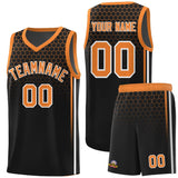 Custom Black Personalized Honeycomb Pattern Sports Uniform Basketball Jersey