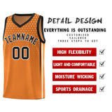 Custom Gold Orange Personalized Honeycomb Pattern Sports Uniform Basketball Jersey