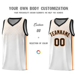 Custom White Personalized Honeycomb Pattern Sports Uniform Basketball Jersey