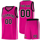 Custom Pink Personalized Honeycomb Pattern Sports Uniform Basketball Jersey