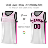 Custom White Personalized Honeycomb Pattern Sports Uniform Basketball Jersey