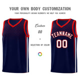 Custom Navy Personalized Honeycomb Pattern Sports Uniform Basketball Jersey