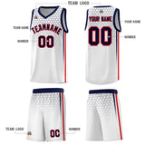 Custom White Personalized Honeycomb Pattern Sports Uniform Basketball Jersey