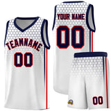 Custom White Personalized Honeycomb Pattern Sports Uniform Basketball Jersey