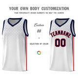 Custom White Personalized Honeycomb Pattern Sports Uniform Basketball Jersey