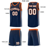 Custom Navy Personalized Honeycomb Pattern Sports Uniform Basketball Jersey