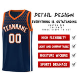 Custom Navy Personalized Honeycomb Pattern Sports Uniform Basketball Jersey