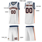 Custom White Personalized Honeycomb Pattern Sports Uniform Basketball Jersey