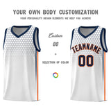 Custom White Personalized Honeycomb Pattern Sports Uniform Basketball Jersey