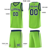 Custom Green Personalized Honeycomb Pattern Sports Uniform Basketball Jersey