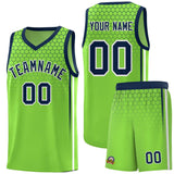 Custom Green Personalized Honeycomb Pattern Sports Uniform Basketball Jersey