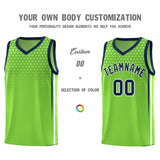 Custom Green Personalized Honeycomb Pattern Sports Uniform Basketball Jersey