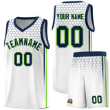 Custom White Personalized Honeycomb Pattern Sports Uniform Basketball Jersey