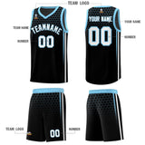 Custom Black Personalized Honeycomb Pattern Sports Uniform Basketball Jersey
