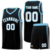 Custom Black Personalized Honeycomb Pattern Sports Uniform Basketball Jersey
