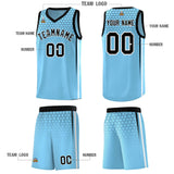 Custom Light Blue Personalized Honeycomb Pattern Sports Uniform Basketball Jersey