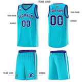 Custom Powder Blue Personalized Honeycomb Pattern Sports Uniform Basketball Jersey