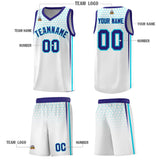 Custom White Personalized Honeycomb Pattern Sports Uniform Basketball Jersey