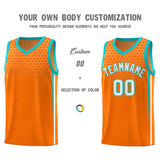 Custom Orange Personalized Honeycomb Pattern Sports Uniform Basketball Jersey