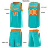 Custom Sky Blue Personalized Honeycomb Pattern Sports Uniform Basketball Jersey