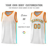 Custom White Personalized Honeycomb Pattern Sports Uniform Basketball Jersey