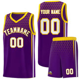 Custom Purple Personalized Honeycomb Pattern Sports Uniform Basketball Jersey