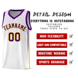 Custom White Personalized Honeycomb Pattern Sports Uniform Basketball Jersey