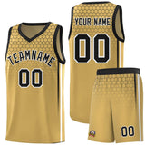 Custom Old Gold Personalized Honeycomb Pattern Sports Uniform Basketball Jersey