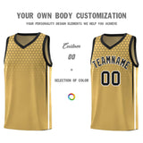 Custom Old Gold Personalized Honeycomb Pattern Sports Uniform Basketball Jersey