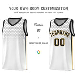 Custom White Personalized Honeycomb Pattern Sports Uniform Basketball Jersey