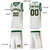 Custom White Personalized Honeycomb Pattern Sports Uniform Basketball Jersey