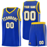 Custom Royal Personalized Honeycomb Pattern Sports Uniform Basketball Jersey