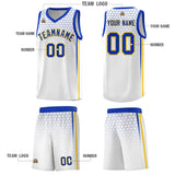 Custom White Personalized Honeycomb Pattern Sports Uniform Basketball Jersey