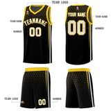 Custom Black Personalized Honeycomb Pattern Sports Uniform Basketball Jersey